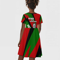 Jomo Kenyatta Kid Short Sleeve Dress Patriotic Colors Design and Father of the Kenyan Nation Tribute - Wonder Print Shop