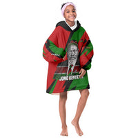 Jomo Kenyatta Kid Wearable Blanket Hoodie Patriotic Colors Design and Father of the Kenyan Nation Tribute - Wonder Print Shop