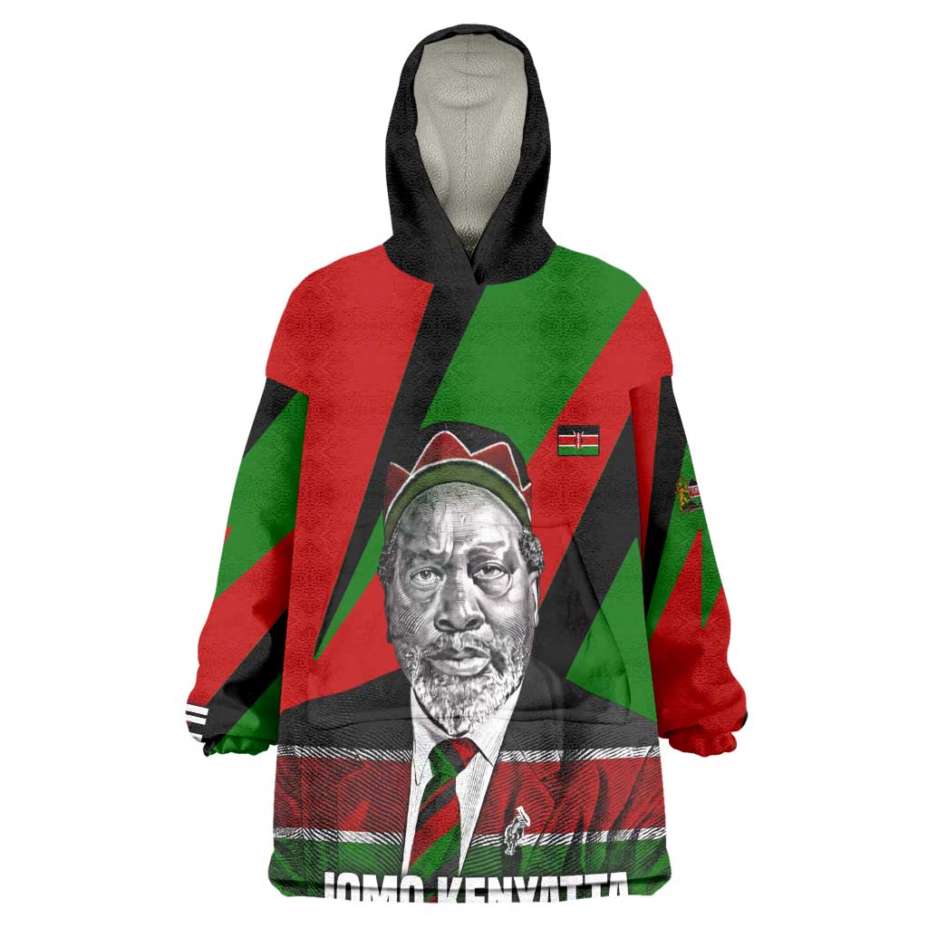Jomo Kenyatta Kid Wearable Blanket Hoodie Patriotic Colors Design and Father of the Kenyan Nation Tribute - Wonder Print Shop