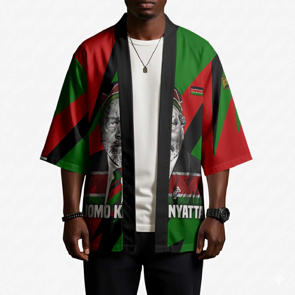 Jomo Kenyatta Kimono Patriotic Colors Design and Father of the Kenyan Nation Tribute - Wonder Print Shop