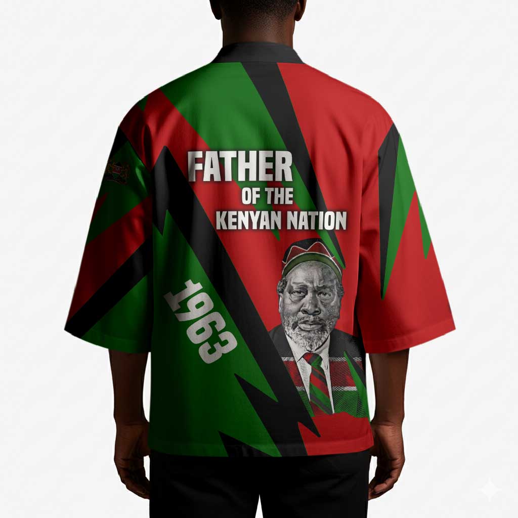 Jomo Kenyatta Kimono Patriotic Colors Design and Father of the Kenyan Nation Tribute - Wonder Print Shop