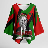 Jomo Kenyatta Kimono Sleeve Blouse Patriotic Colors Design and Father of the Kenyan Nation Tribute - Wonder Print Shop