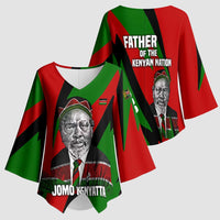 Jomo Kenyatta Kimono Sleeve Blouse Patriotic Colors Design and Father of the Kenyan Nation Tribute - Wonder Print Shop