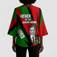 Jomo Kenyatta Kimono Sleeve Blouse Patriotic Colors Design and Father of the Kenyan Nation Tribute - Wonder Print Shop