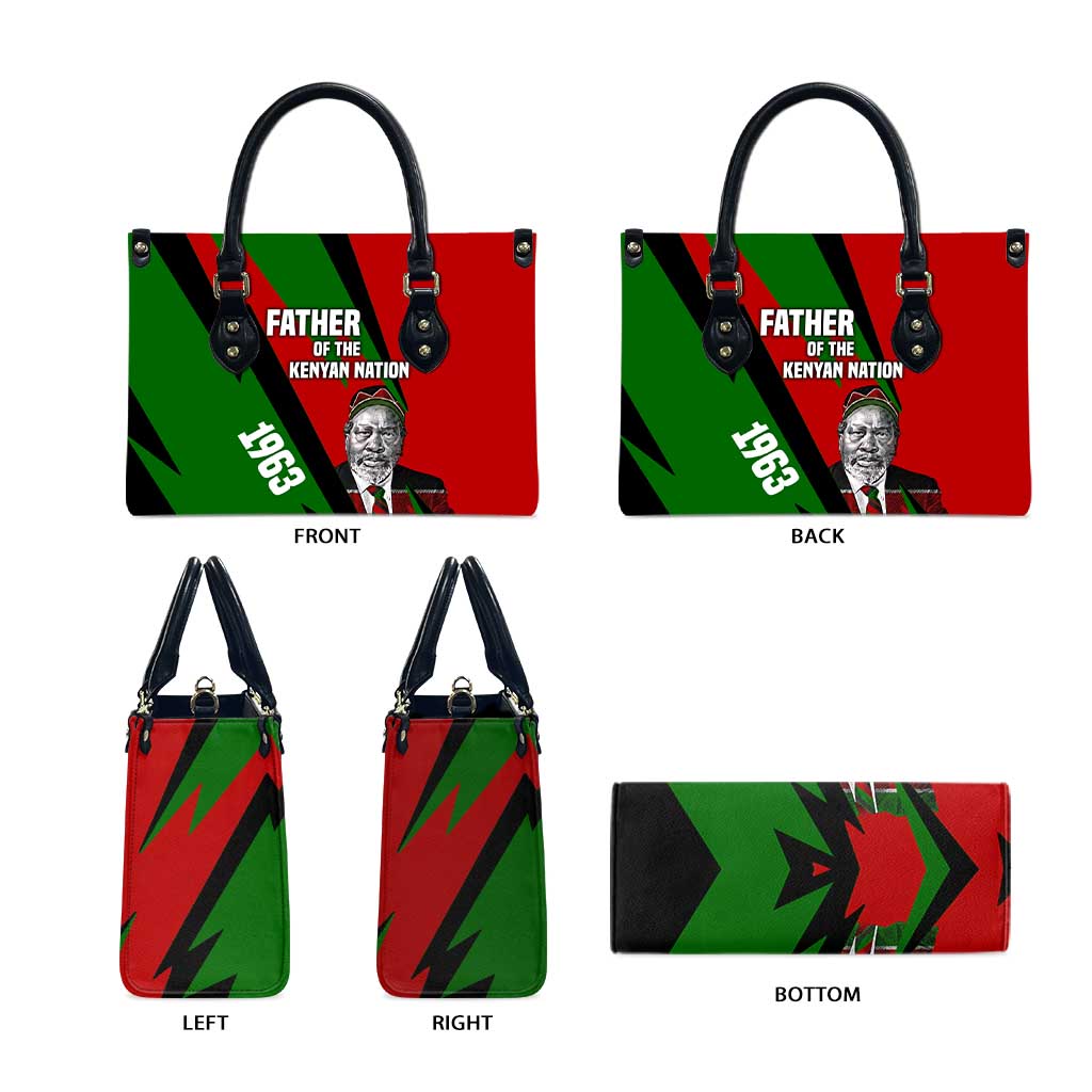 Jomo Kenyatta Leather Bag Patriotic Colors Design and Father of the Kenyan Nation Tribute - Wonder Print Shop