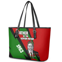 Jomo Kenyatta Leather Tote Bag Patriotic Colors Design and Father of the Kenyan Nation Tribute - Wonder Print Shop