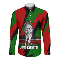 Jomo Kenyatta Long Sleeve Button Shirt Patriotic Colors Design and Father of the Kenyan Nation Tribute - Wonder Print Shop