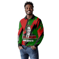 Jomo Kenyatta Long Sleeve Polo Shirt Patriotic Colors Design and Father of the Kenyan Nation Tribute - Wonder Print Shop