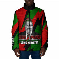 Jomo Kenyatta Padded Jacket Patriotic Colors Design and Father of the Kenyan Nation Tribute - Wonder Print Shop