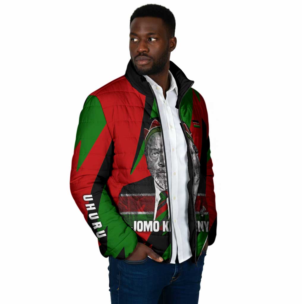 Jomo Kenyatta Padded Jacket Patriotic Colors Design and Father of the Kenyan Nation Tribute - Wonder Print Shop