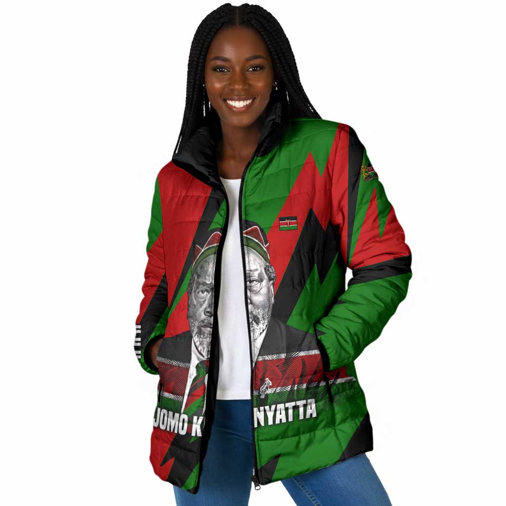 Jomo Kenyatta Padded Jacket Patriotic Colors Design and Father of the Kenyan Nation Tribute - Wonder Print Shop