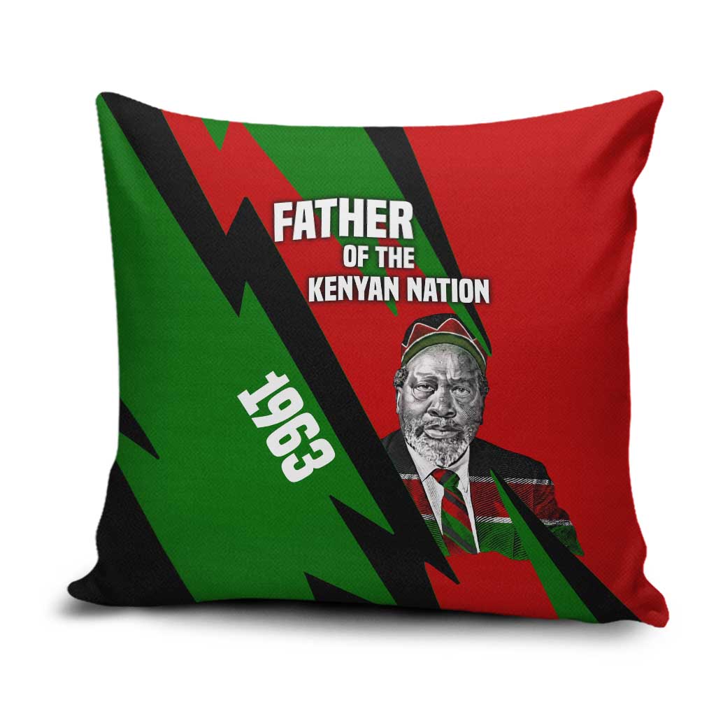 Jomo Kenyatta Pillow Cover Patriotic Colors Design and Father of the Kenyan Nation Tribute - Wonder Print Shop