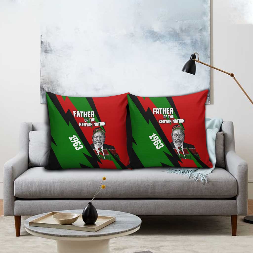 Jomo Kenyatta Pillow Cover Patriotic Colors Design and Father of the Kenyan Nation Tribute - Wonder Print Shop