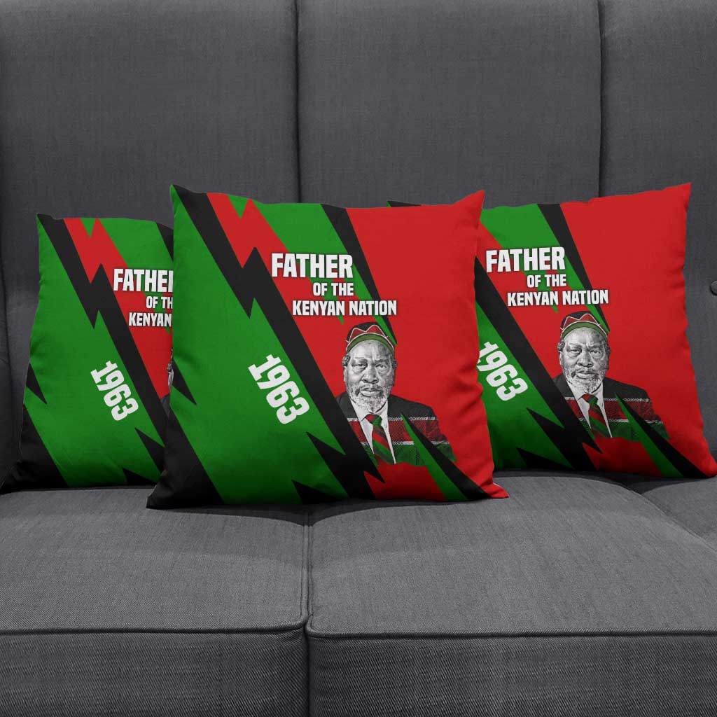 Jomo Kenyatta Pillow Cover Patriotic Colors Design and Father of the Kenyan Nation Tribute - Wonder Print Shop