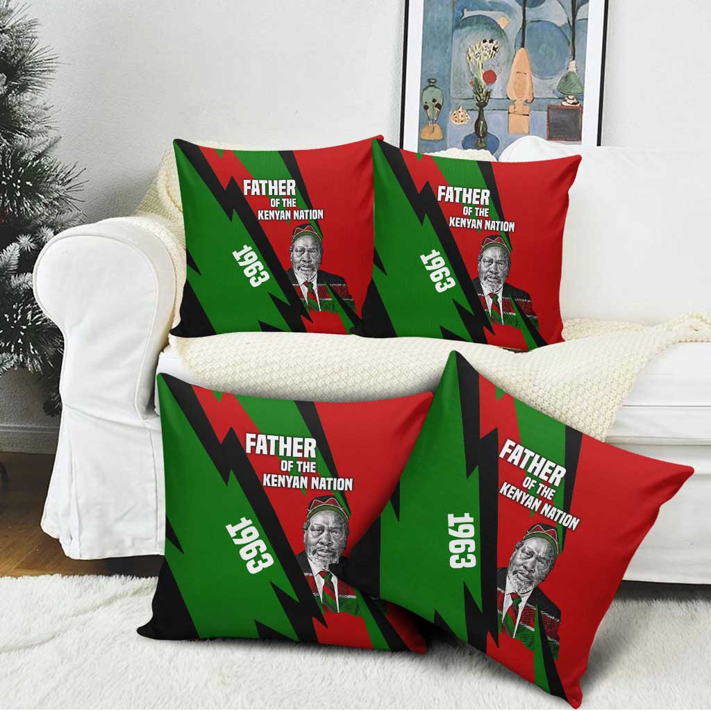Jomo Kenyatta Pillow Cover Patriotic Colors Design and Father of the Kenyan Nation Tribute - Wonder Print Shop
