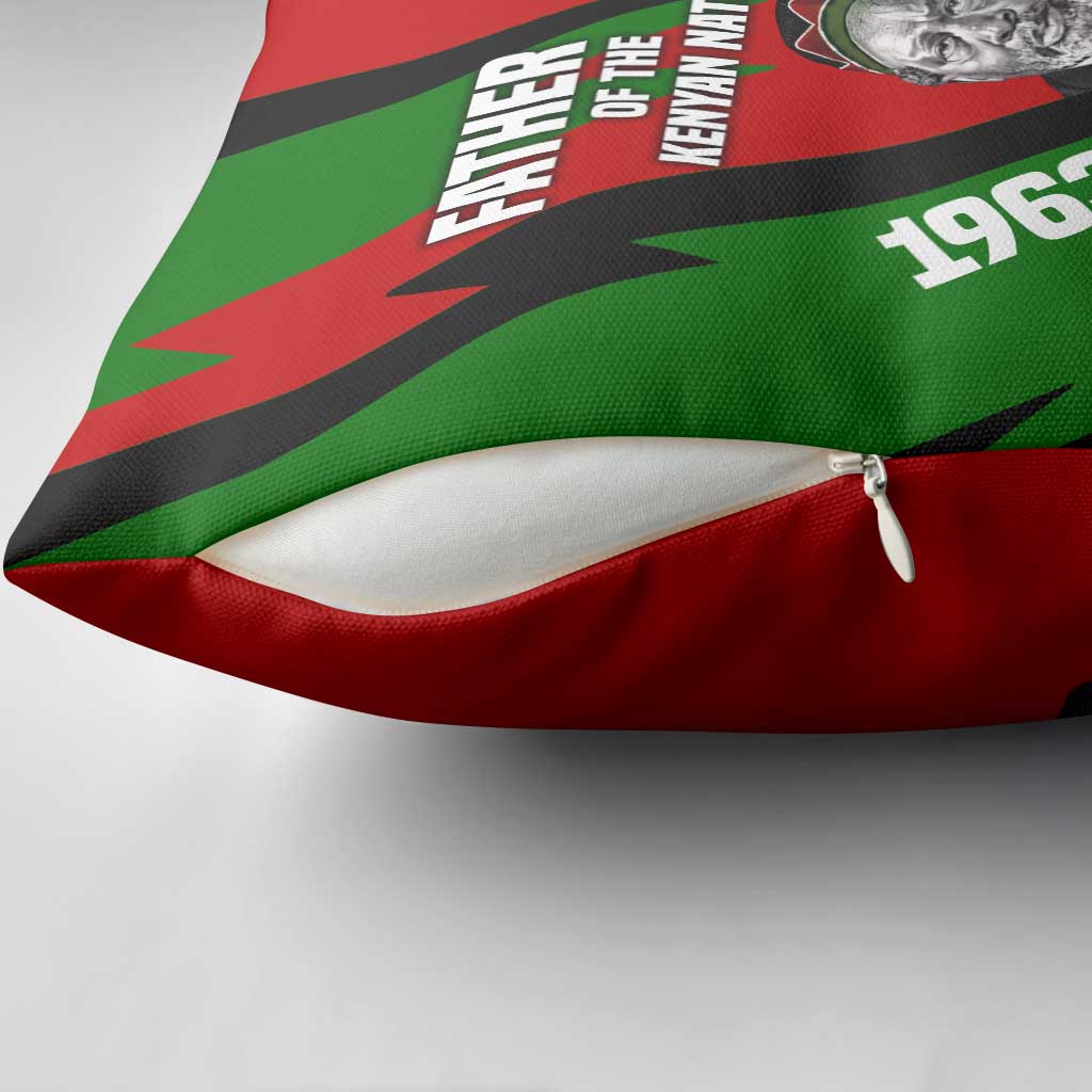 Jomo Kenyatta Pillow Cover Patriotic Colors Design and Father of the Kenyan Nation Tribute - Wonder Print Shop