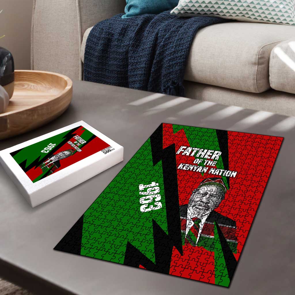 Jomo Kenyatta Puzzle Patriotic Colors Design and Father of the Kenyan Nation Tribute - Wonder Print Shop