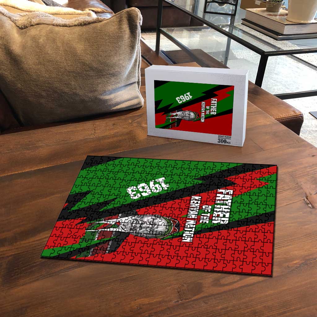 Jomo Kenyatta Puzzle Patriotic Colors Design and Father of the Kenyan Nation Tribute - Wonder Print Shop