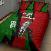 Jomo Kenyatta Quilt Bed Set Patriotic Colors Design and Father of the Kenyan Nation Tribute - Wonder Print Shop