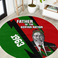 Jomo Kenyatta Round Carpet Patriotic Colors Design and Father of the Kenyan Nation Tribute - Wonder Print Shop