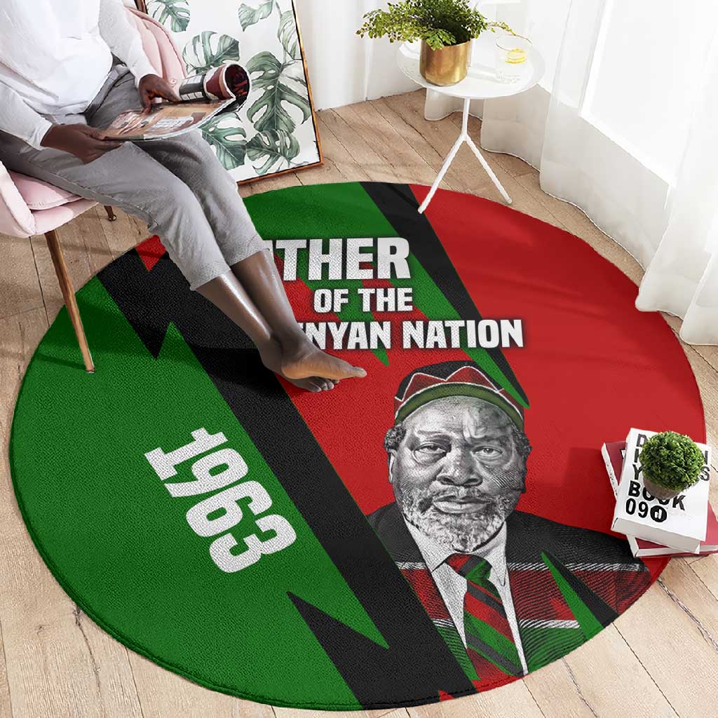 Jomo Kenyatta Round Carpet Patriotic Colors Design and Father of the Kenyan Nation Tribute - Wonder Print Shop
