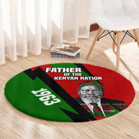 Jomo Kenyatta Round Carpet Patriotic Colors Design and Father of the Kenyan Nation Tribute - Wonder Print Shop