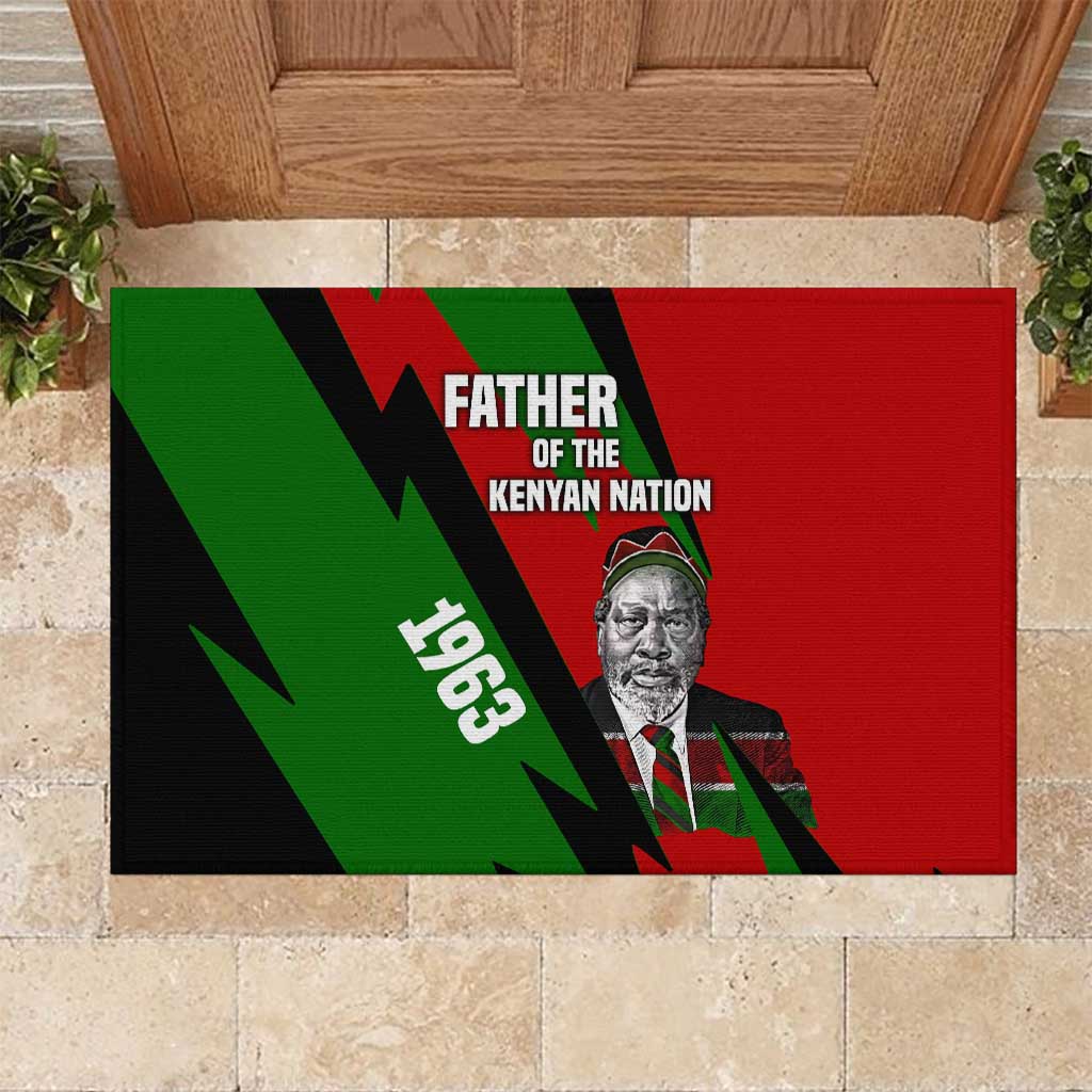 Jomo Kenyatta Rubber Doormat Patriotic Colors Design and Father of the Kenyan Nation Tribute - Wonder Print Shop