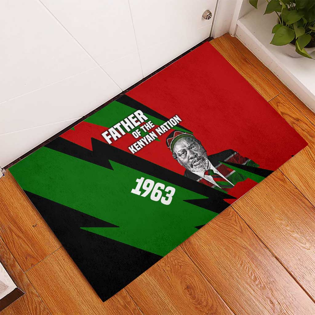 Jomo Kenyatta Rubber Doormat Patriotic Colors Design and Father of the Kenyan Nation Tribute - Wonder Print Shop