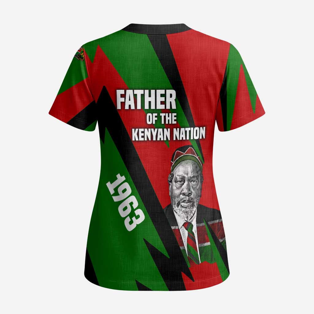 Jomo Kenyatta Scrub Top Patriotic Colors Design and Father of the Kenyan Nation Tribute - Wonder Print Shop