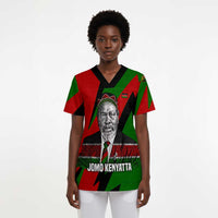 Jomo Kenyatta Scrub Top Patriotic Colors Design and Father of the Kenyan Nation Tribute - Wonder Print Shop