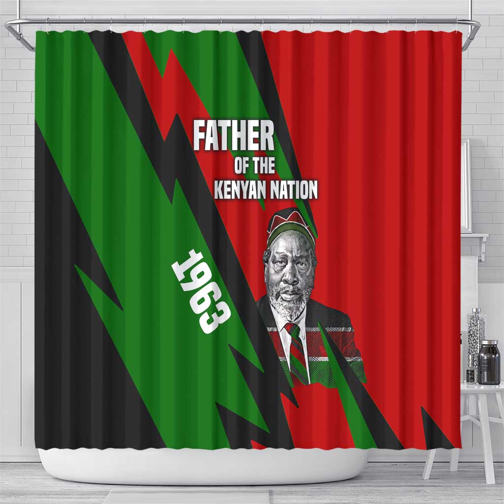 Jomo Kenyatta Shower Curtain Patriotic Colors Design and Father of the Kenyan Nation Tribute - Wonder Print Shop