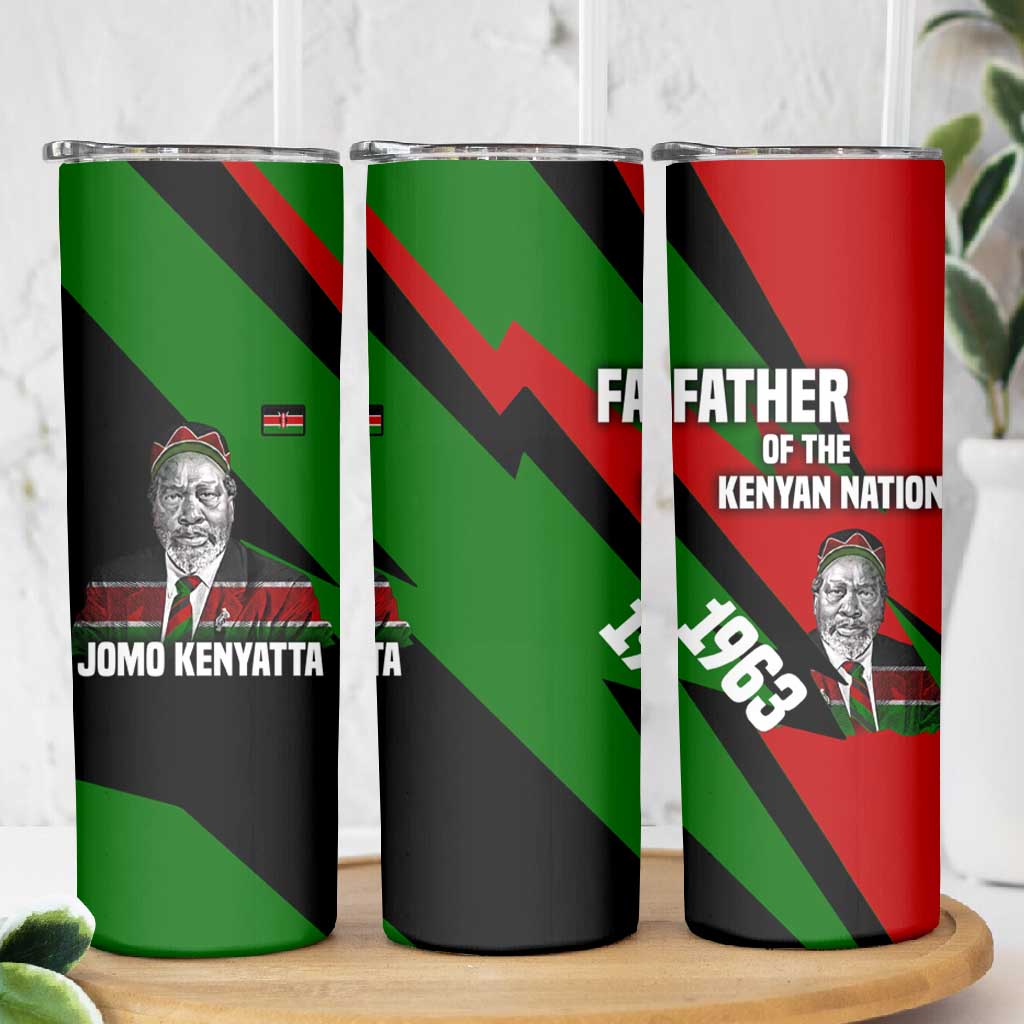 Jomo Kenyatta Skinny Tumbler Patriotic Colors Design and Father of the Kenyan Nation Tribute - Wonder Print Shop