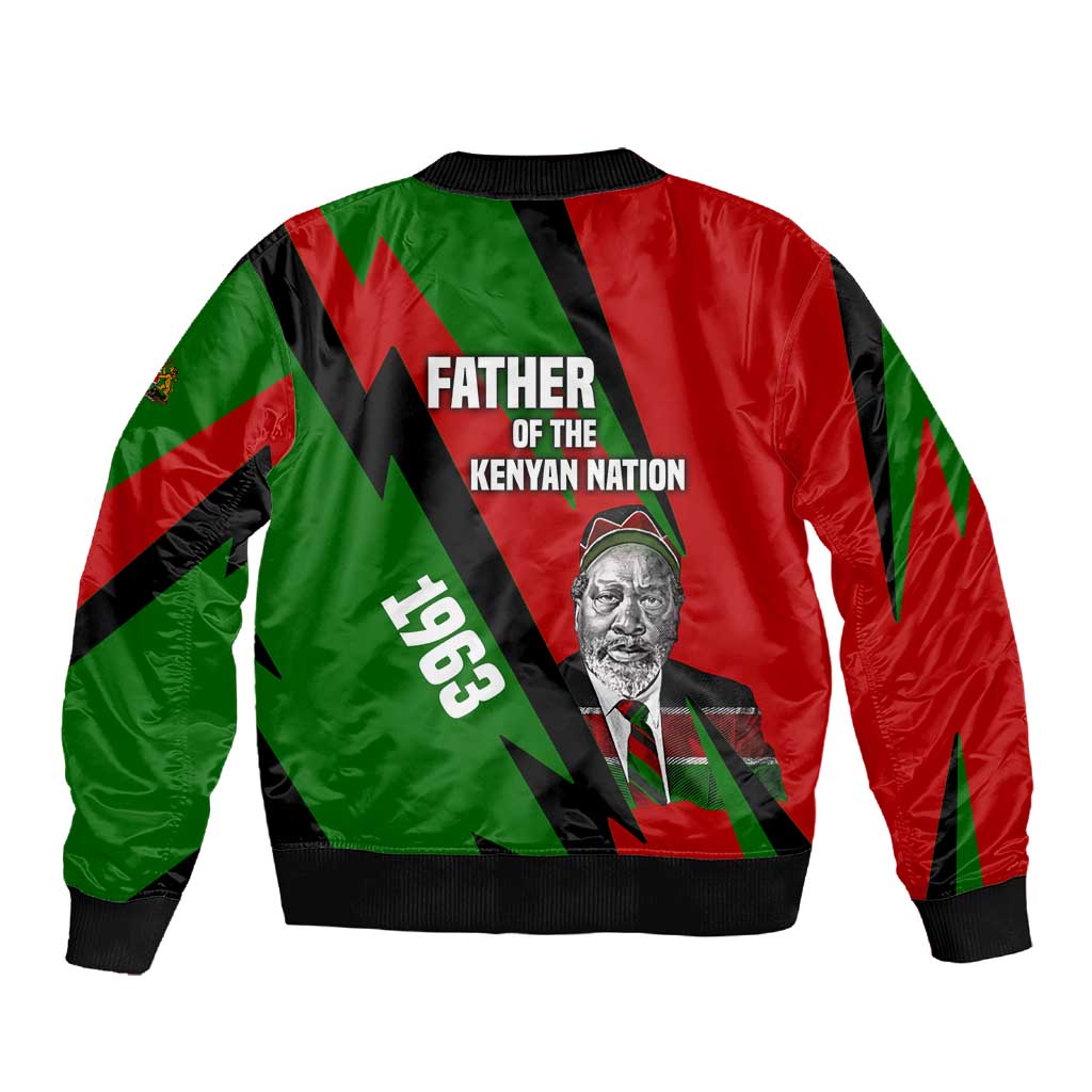 Jomo Kenyatta Sleeve Zip Bomber Jacket Patriotic Colors Design and Father of the Kenyan Nation Tribute - Wonder Print Shop