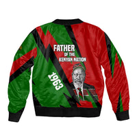 Jomo Kenyatta Sleeve Zip Bomber Jacket Patriotic Colors Design and Father of the Kenyan Nation Tribute - Wonder Print Shop
