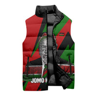 Jomo Kenyatta Sleeveless Puffer Jacket Patriotic Colors Design and Father of the Kenyan Nation Tribute - Wonder Print Shop