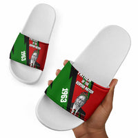 Jomo Kenyatta Slide Sandals Patriotic Colors Design and Father of the Kenyan Nation Tribute - Wonder Print Shop