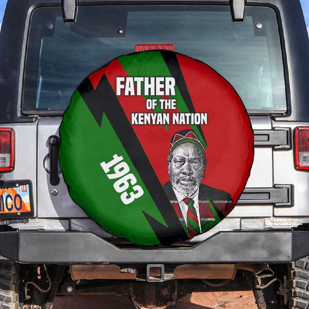 Jomo Kenyatta Spare Tire Cover Patriotic Colors Design and Father of the Kenyan Nation Tribute - Wonder Print Shop