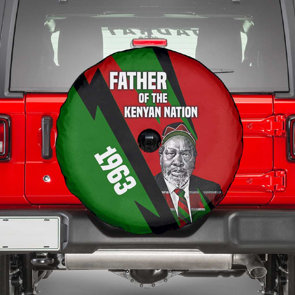 Jomo Kenyatta Spare Tire Cover Patriotic Colors Design and Father of the Kenyan Nation Tribute - Wonder Print Shop