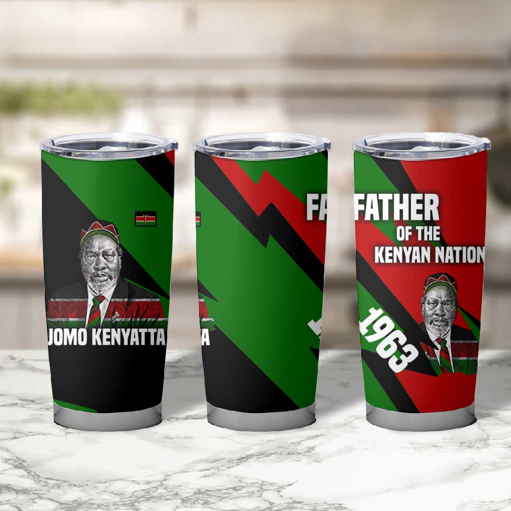 Jomo Kenyatta Tumbler Cup Patriotic Colors Design and Father of the Kenyan Nation Tribute - Wonder Print Shop