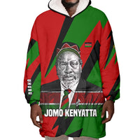 Jomo Kenyatta Wearable Blanket Hoodie Patriotic Colors Design and Father of the Kenyan Nation Tribute - Wonder Print Shop