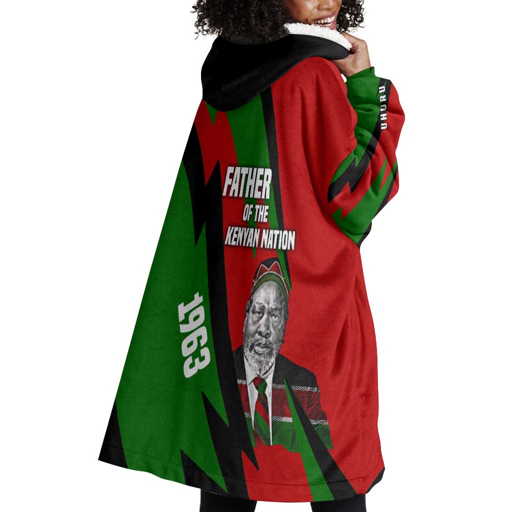 Jomo Kenyatta Wearable Blanket Hoodie Patriotic Colors Design and Father of the Kenyan Nation Tribute - Wonder Print Shop