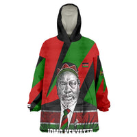 Jomo Kenyatta Wearable Blanket Hoodie Patriotic Colors Design and Father of the Kenyan Nation Tribute - Wonder Print Shop