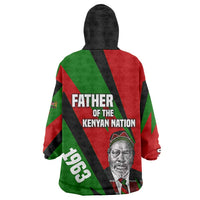 Jomo Kenyatta Wearable Blanket Hoodie Patriotic Colors Design and Father of the Kenyan Nation Tribute - Wonder Print Shop