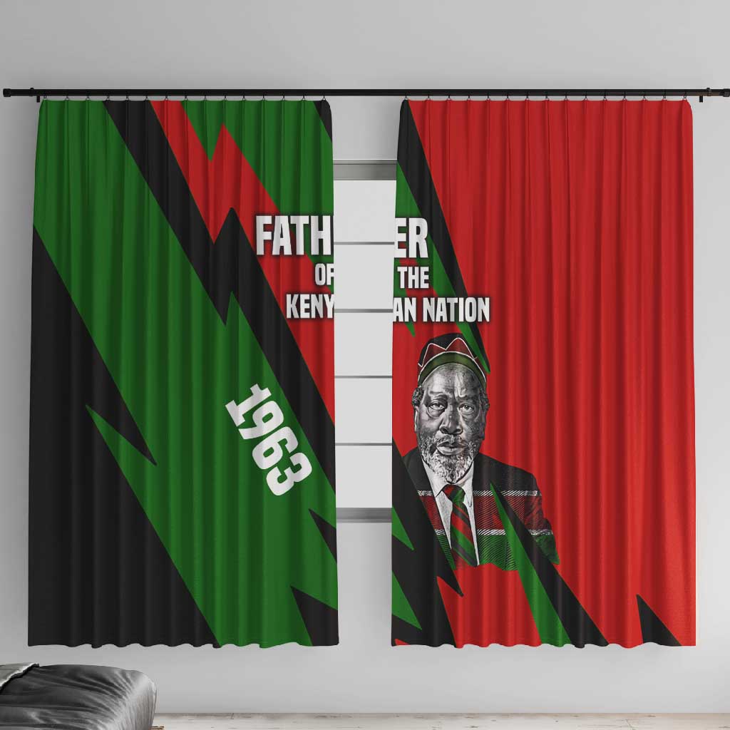 Jomo Kenyatta Window Curtain Patriotic Colors Design and Father of the Kenyan Nation Tribute - Wonder Print Shop