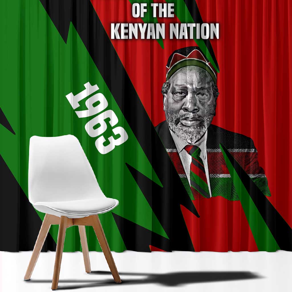 Jomo Kenyatta Window Curtain Patriotic Colors Design and Father of the Kenyan Nation Tribute - Wonder Print Shop