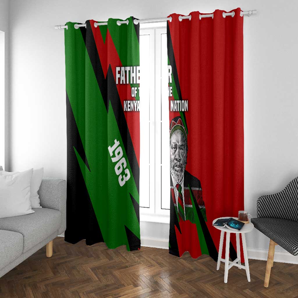 Jomo Kenyatta Window Curtain Patriotic Colors Design and Father of the Kenyan Nation Tribute - Wonder Print Shop