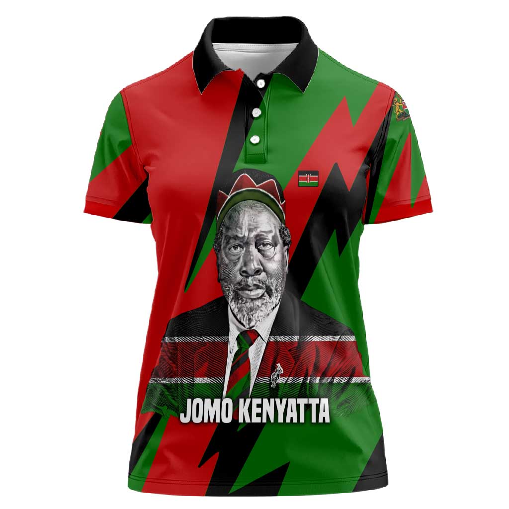 Jomo Kenyatta Women Polo Shirt Patriotic Colors Design and Father of the Kenyan Nation Tribute - Wonder Print Shop