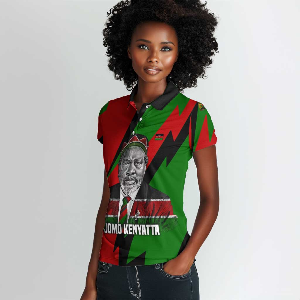 Jomo Kenyatta Women Polo Shirt Patriotic Colors Design and Father of the Kenyan Nation Tribute - Wonder Print Shop