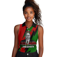 Jomo Kenyatta Women Sleeveless Polo Shirt Patriotic Colors Design and Father of the Kenyan Nation Tribute - Wonder Print Shop