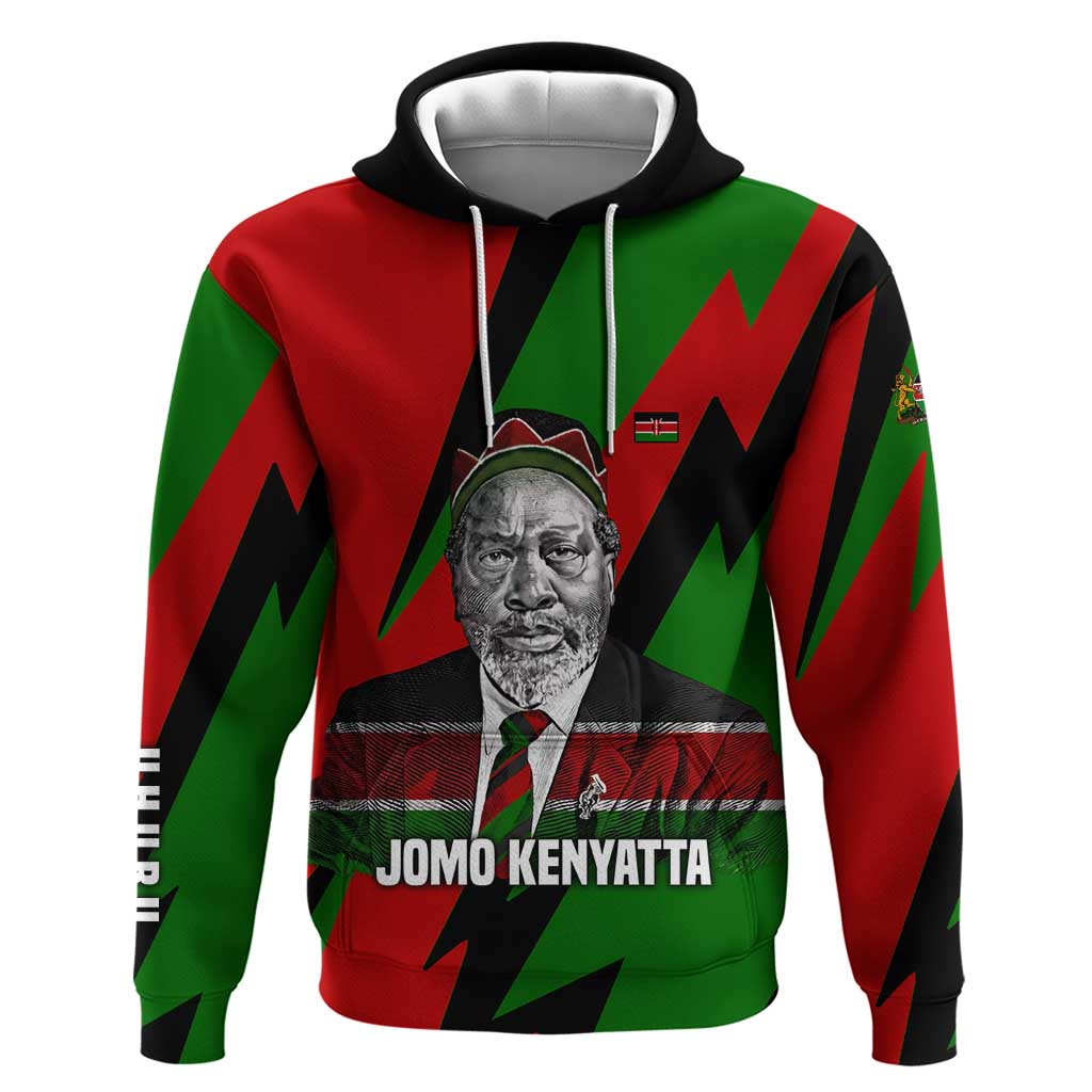 Jomo Kenyatta Zip Hoodie Patriotic Colors Design and Father of the Kenyan Nation Tribute - Wonder Print Shop